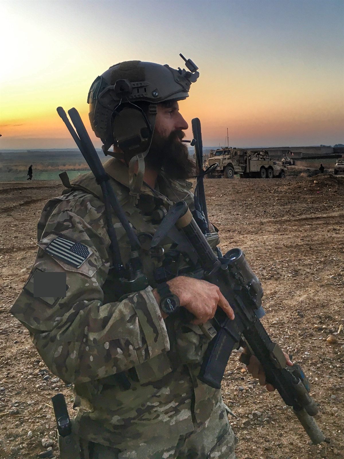 Cole Herring during military service, on operations overseas.